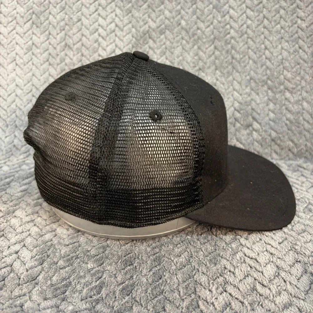 Valriya Black Trucker Hat Mesh Snapback Baseball Cap Logo Adjustable